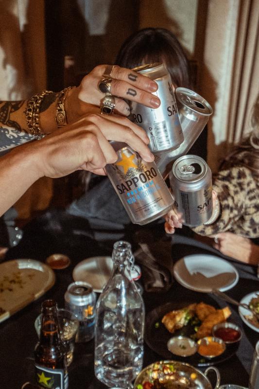 Sapporo cheers with food