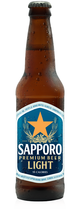 Sapporo Premium Light Beer is available in 12oz bottles